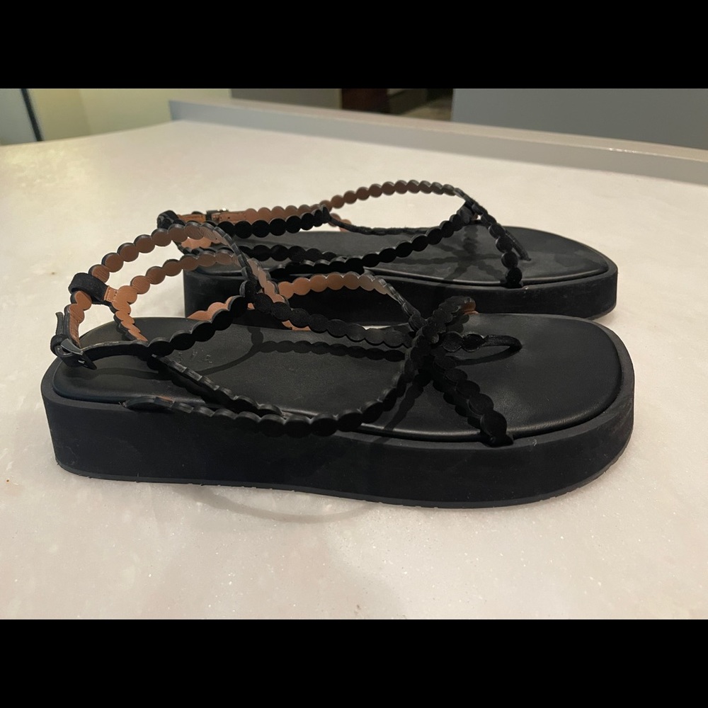 Alaia black platform sandals